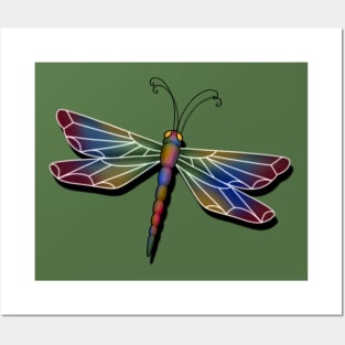 Rainbow Dragonfly Posters and Art